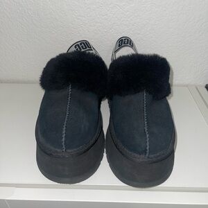 UGG Funkette Black Slippers
